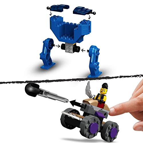 LEGO 71740 Ninjago Robot Eléctrico de Jay Juguete de construcción con Mini Figuritas y Coche de Ninja para Niños de 4 años