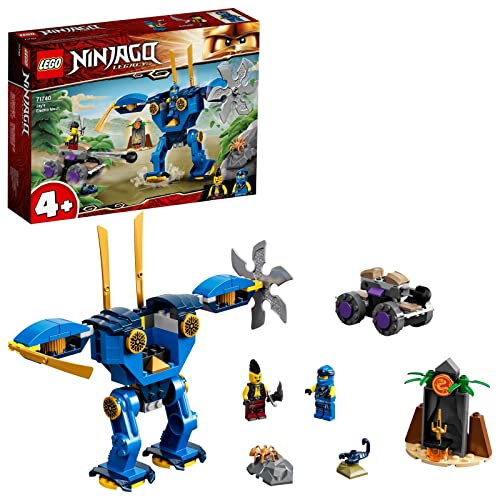 LEGO 71740 Ninjago Robot Eléctrico de Jay Juguete de construcción con Mini Figuritas y Coche de Ninja para Niños de 4 años