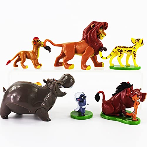 León Cake Topper 6 Pcs El Rey León Decoración de Tartas Figuras Decoración para Tarta de cumpleaños de Animales de Dibujos Animados del Fiesta Suministros