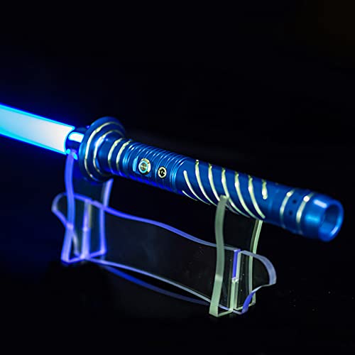 Lessjie RGB Star Wars Sable de luz con Sonido, Festo Laser Sword Electronic Metal Lights Saber Película Replica Prop Cumpleaños Juguete Regalo para Niños Estudiantes Adultos,Red Handle