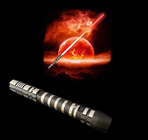 Lightsaber RGB 16 colores cambiantes de metal de aluminio Hilt, Ghost Premium Force FX Black Series Sable de luz con sonido de 3 modos, para Game Boy, Adultos, soporta duelo pesado real