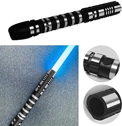 Lightsaber RGB 16 colores cambiantes de metal de aluminio Hilt, Ghost Premium Force FX Black Series Sable de luz con sonido de 3 modos, para Game Boy, Adultos, soporta duelo pesado real