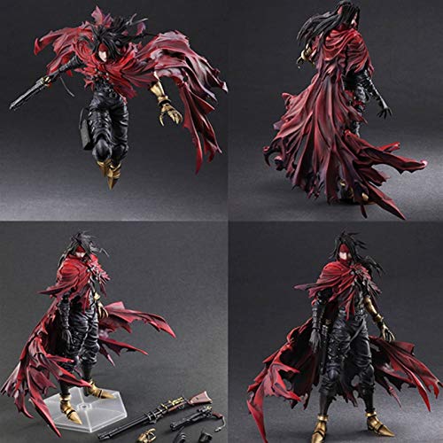 lilongjiao Final Fantasy: Dirge of Cerberus Vincent Valentine Juego Artes Kai equipados con Armas y reemplazable Manos Figura de PVC de Alta - 10,62 Pulgadas