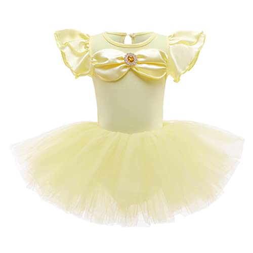 Lito Angels Disfraz Princesa Beldad Ballet Tutu para Niñas, Vestido Maillot de Ballet con Falda de Tul, Traje Leotardo Body de Danza, Talla 3 4 Años