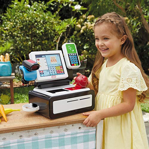 little tikes Primera Automática-Caja Registradora Realista con Luces Que Funcionan de Verdad, Sonidos Reales y Más de 40 Accesorios-para Mayores de 2 Años. 1.6 Kg, Color (656163EUC)