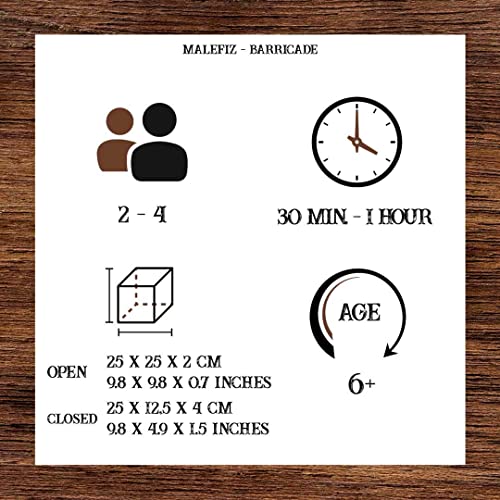 Logica Jueogs Art. Barricada - Juegos de Mesa de Madera - Juego de Estrategia para 2/4 Jugadores - Juego para Familias