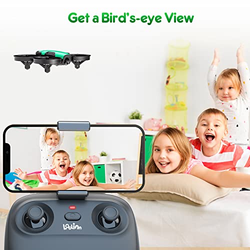 Loolinn | Drones para Niños con Camara Ajustable - Mini Drone Cuadricóptero, Dron con FPV Transmisión en Tiempo Real Fotos y Videos / Incluye Dos baterias (Idea para Regalo)