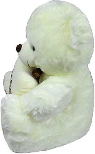 LOYFER Oso de Peluche 45cm Color Beige Regalo para Día de San Valentín con un corazón con Mensaje Love sensación de Felpa Muy Suave (Beige)