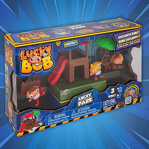 LUCKY BOB - Mini Playset | 1 Mini Playset Sorpresa con múltiples interacciones con 3 figuras de Lucky Bob y 3 Cartas | Juguete y regalo para niños + 3 Años