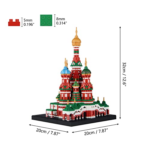 LULUFUN Juego de Bloques de construcción Catedral de San Basilio Juego de construcción de Arquitectura Mundial Mini Juguetes de Bloques de construcción, Regalo para Adultos y niños (4300 Piezas)