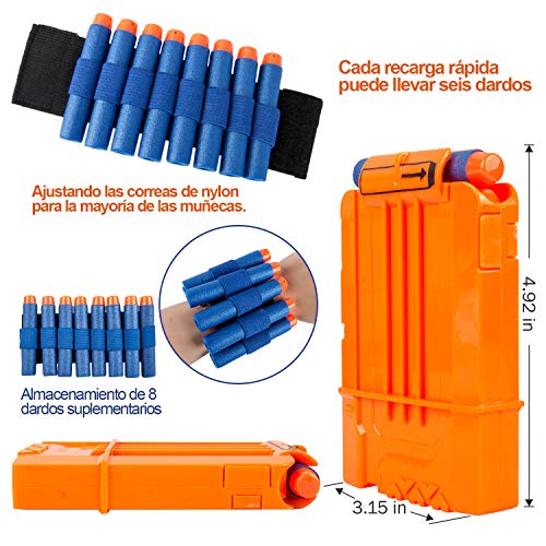 LVHERO El Kit Chaleco Táctico para Nerf N-Strike Elite Series con Dardos de Recarga, Bolsa de Dardos, Pulsera, máscara de Tubo Facial, Clips de Recarga rápida y Gafas Protectoras para niños