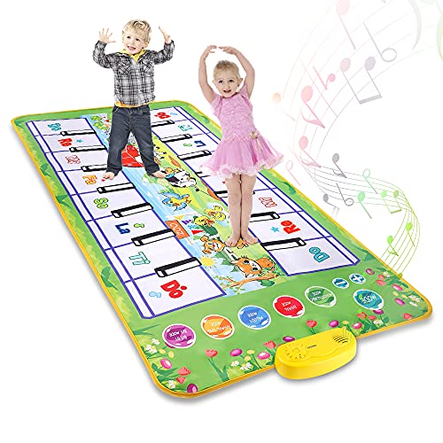 m zimoon Pad De Piano Para Niños, (140 X 70 Cm) Tamaño Grande Alfombrilla De Danza Doble Musical Sonido De Animal Piano Colorido Alfombra De Juego Para Niños Y Niñas Juguetes Educativos De MúSica