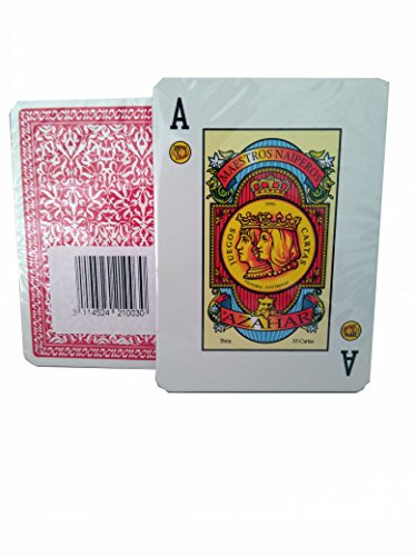 Maestros Naiperos- baraja Poker, española, 55, Cartas, Estuche de plástico, Calidad Gran Casino, Color Azul o Rojo (130003093)