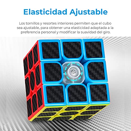 MAGIC SELECT Cubo Mágico 2x2 3x3 4x4 5x5 Pack Meilong Moyu Cubing Classroom Fibra de Carbono Antideslizante con Giro más rápido, fácil y Suave, Rompecabezas 3D, Principiantes y Profesionales