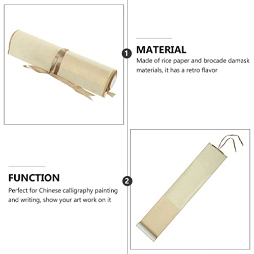 MAGICLULU Chino Xuan Paper Art Wall Scrolls 2Pcs Wall Wall Scrolls Scrolls Set Frames Marcos Colgando Decoración para Kanji Sumi Caligrafía China