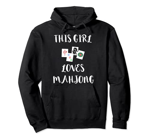 Mahjong Chica Jugar A Juego Chino Mah Jongg Jugador Sudadera con Capucha