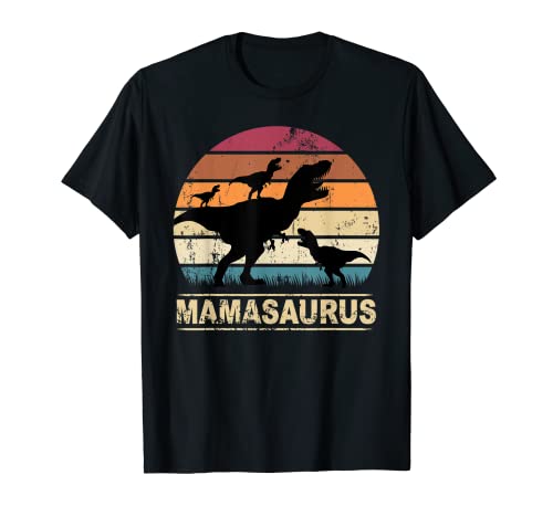 Mamasaurus Rex Dinosaur Triplet Dino - Mamá con tres hijos Camiseta