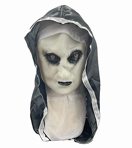 Máscara de Terror Monja para Halloween, Máscara de Látex para Disfraz de Cosplay, Mask Terror Nun de Cabeza Completa, Talla única