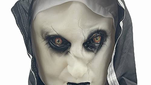 Máscara de Terror Monja para Halloween, Máscara de Látex para Disfraz de Cosplay, Mask Terror Nun de Cabeza Completa, Talla única