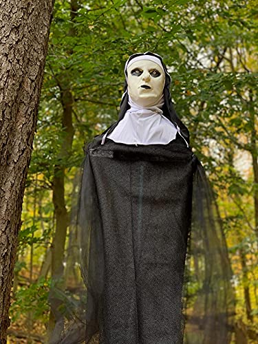 Máscara de Terror Monja para Halloween, Máscara de Látex para Disfraz de Cosplay, Mask Terror Nun de Cabeza Completa, Talla única