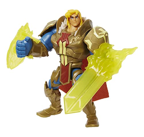 Masters of the Universe Figura de Acción He-Man - Con Armadura Grayskull y 2 Accesorios - 13,9 cm - Regalo para Coleccionistas y Niños de 4+ Años