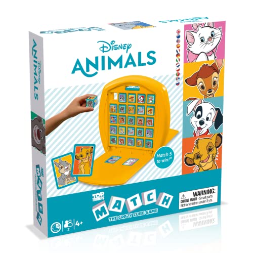 Match Disney Animals - Juego de Mesa de Top Trumps – Conecta en línea 5 de los animales de Disney como Dumbo, Bambi o Tambor