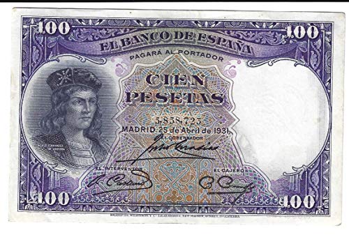 Matidia ESPAÑA Billete Original 1931 100 PESETAS Gonzalo FERNÁNDEZ DE CÓRDOBA