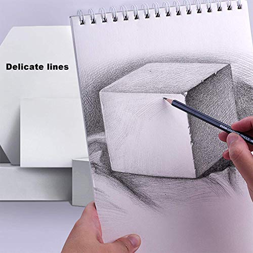 MEMX Bloc Dibujo, A4 Cuaderno de Bocetos, 21 x 29 cm, 100 Páginas (110 g / m²), Encuadernación en Espiral, Bloc de Bocetos para Artistas, Papel de Dibujo Duradero sin ácido Para Esbozar, Blanco