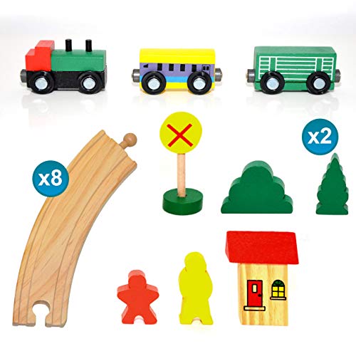 messefix Juego de Tren de Madera para Principiantes, 1 m, Tren de Madera