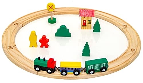 messefix Juego de Tren de Madera para Principiantes, 1 m, Tren de Madera