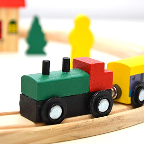 messefix Juego de Tren de Madera para Principiantes, 1 m, Tren de Madera