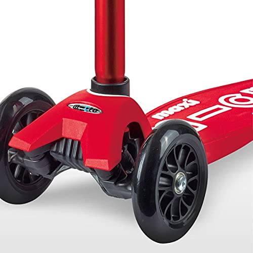 Micro® Maxi Deluxe, Diseño Original, Patinete 3 Ruedas, 5-12 Años, Peso 2,5kg, Carga hasta 70Kg, Altura 67-91cm, Rodamientos ABEC 9, Plataforma Antideslizante (Rojo, Talla Única)