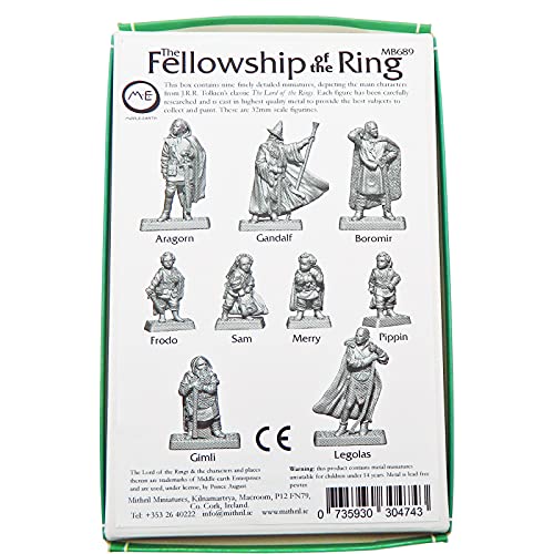 Mithril Miniatures The Fellowship of The Ring Box Set MB689-9X - Figuras de metal coleccionables (32 mm)