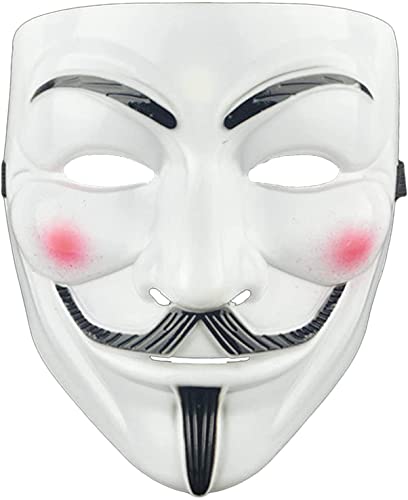 MLIAN Máscara de Hacker V para Vendetta, Juego de 4 Máscaras Anonymous de Halloween Carnaval Accesorios de Fiesta de Cosplay (E)