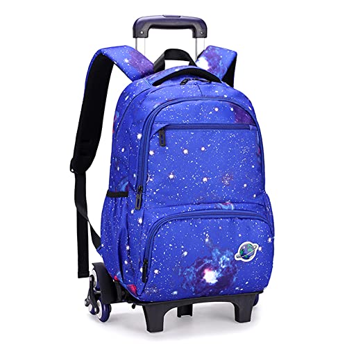 Mochila con Ruedas Equipaje Infantil Maleta Cabina Trolley Carro Bolsas Escolares Tipo Casual Escuela Cabina Niños Galaxia Cielo Azul