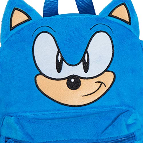 Mochila oficial de Sonic The Hedgehog 3D de felpa para niños y niñas, Sega, para el almuerzo, deportes, bolsa de viaje, Blue, 31cm x 24cm x 10cm., Mochila