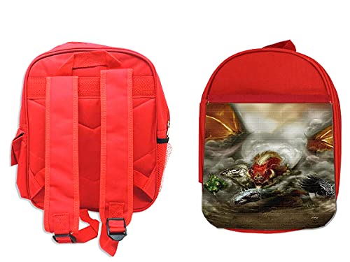 MOCHILA ROJA TIAMAT DRAGON CINCO CABEZAS backpack rucksak