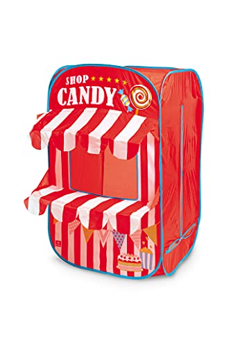 Mondo Toys - Tienda de Juegos Candy Shop / Tienda de Caramelos - Casa de Juegos para Interior y Exterior para niñas y niños - Tienda de Regalo portátil para niños - Rojo/Blanco - 28338