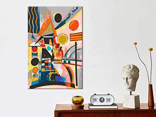 murando Pintura por Números Wassily Kandinsky Swinging 40x60 cm Cuadros de Colorear por Números Kit para Pintar en Lienzo con Marco DIY Bricolaje Adultos Niños Decoracion de Pared n-A-1468-d-a
