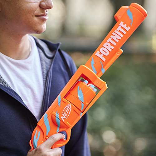 Nerf Lanzador Fortnite 6-SH - Pulso de Camuflaje - con Martillo y Tambor Giratorio de 6 Dardos - Incluye 6 Dardos Oficiales Elite