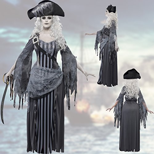 NET TOYS Disfraz de Pirata Zombie Pirata Fantasma Mujer S 36/38 Bucanera fantasmal Traje Halloween corsaria Ropa gótica bucanero Outfit Noche de Brujas