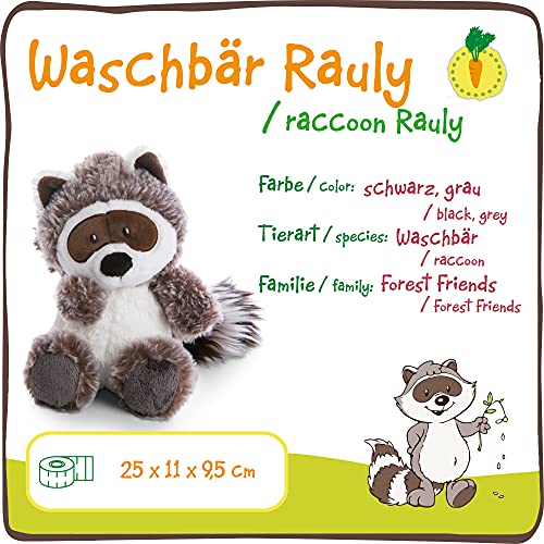 NICI Chiala el tierno 25cm – mapaches, niños y bebés – Peluches esponjosos para abrazar y Jugar – Juguetes Suaves para Mascotas – Colección Forest Friends, Color Negro/Gris, 25 cm (47340)