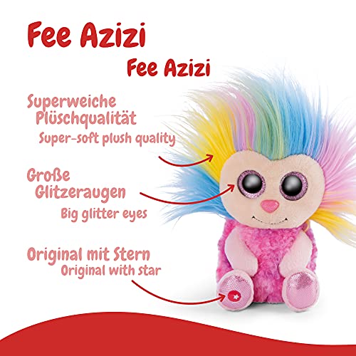 NICI Glubschis: El tierno Trapo Original Fee Azizi 15 cm – Muñecos Grandes Ojos Brillantes y Peinados Locos, Hada de Peluche Suave esponjosa para abrazar y Jugar, Color Rosa/Multicolor (46893)