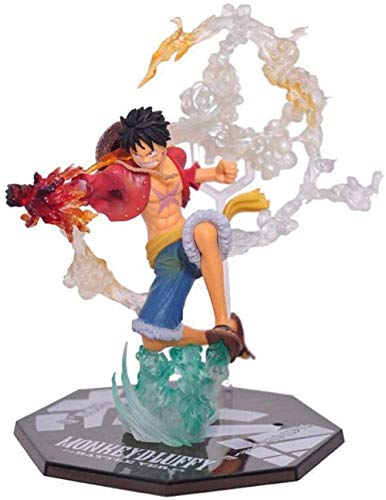 No Piratas Mano Fuego puño Calle Adornos voladores Luffy Battle Version muñecas 18cm Regalo Escultura Juguete Decoración Artesanía Estatua