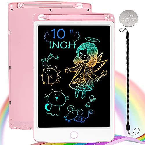 NOBES Tableta de Dibujo Pizarra 10 Pulgadas Color, Tableta Escritura LCD Educativo Infantil Dibujo, Juguetes para 3 4 5 6 años Niños Regalo Niña (Rosa)