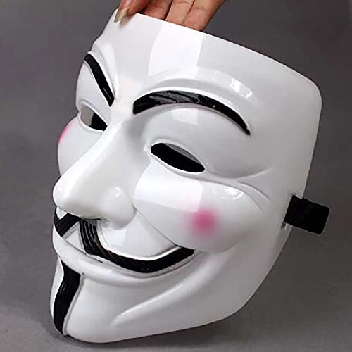 NRRN Máscara de Halloween V para hackers, Vendetta cara completa de miedo Cosplay para Halloween disfraz fiesta