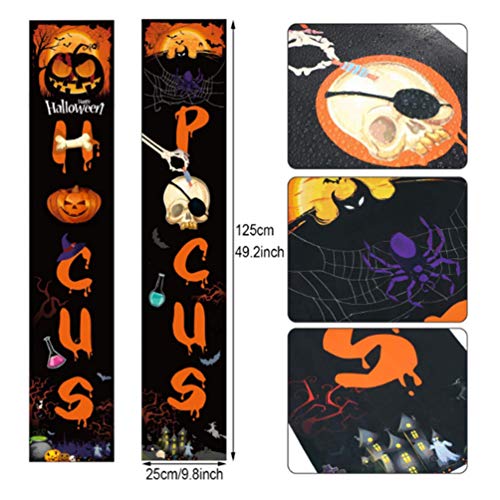 NUOBESTY Cartel de Porche de Halloween Cartel de Puerta de Entrada de Calabaza Pancartas Decoración del Hogar Interior Carteles de Bienvenida de Halloween