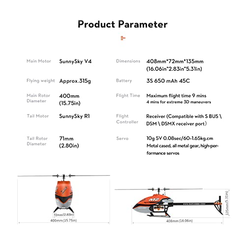 OMPHOBBY M2 V2 RC Helicóptero para Adultos Dual Brushless Motors Direct-Drive 6CH RC Helicópteros Controlador de Vuelo Ajustable, 3D Control Remoto Avión Regalos BNF (Púrpura)