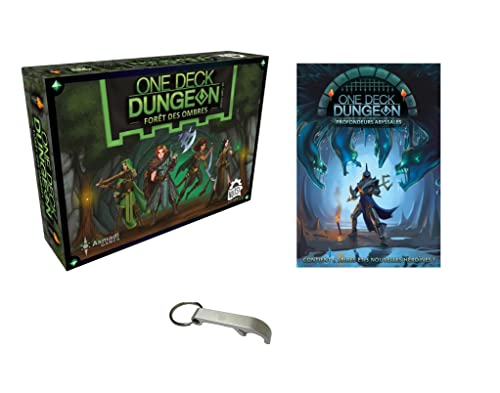 One Deck Dungeon - Lote de 1 abrebotellas para el bosque de las sombras, extensión de abyauas y 1 abrebotellas de color azul