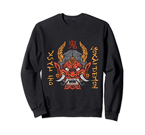 Oni Mask Yokai Demon Vintage Japanese Sudadera